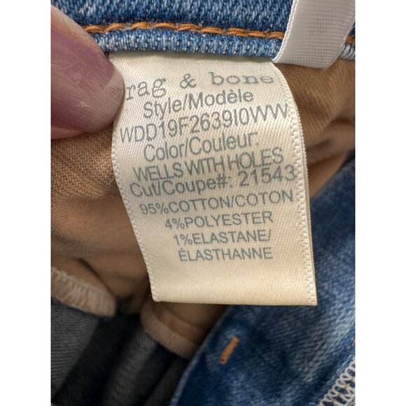 Rag Bone Nina High Rise Ankle Crop Size 30 Jeans Ankle Skinny NWT Wells Holes $2 - Picture 9 of 11